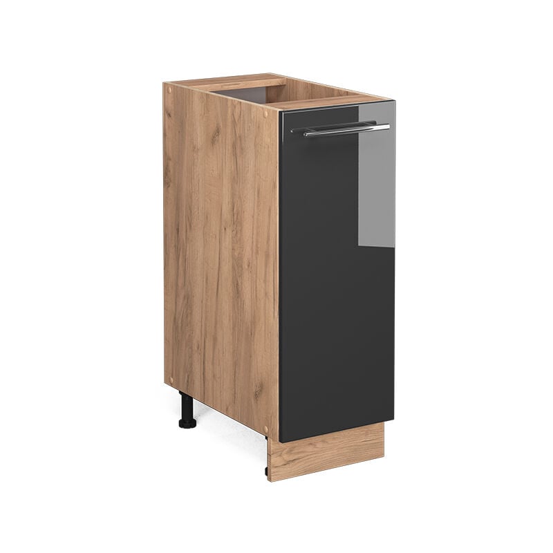 Meuble de cuisine Fame-Line, Anthracite Haute brillance, 30 cm sans plan de travail Vicco