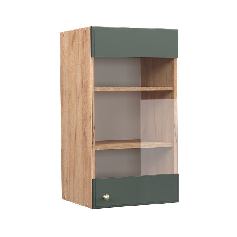 Meuble de cuisine haut vitré Fame-Line, Vert Or Campagne, 40 cm Vicco