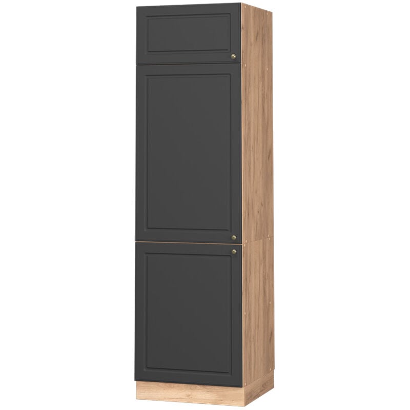 Vicco - Armoire pour frigo Fame-Line, Anthracite-or, 60 cm