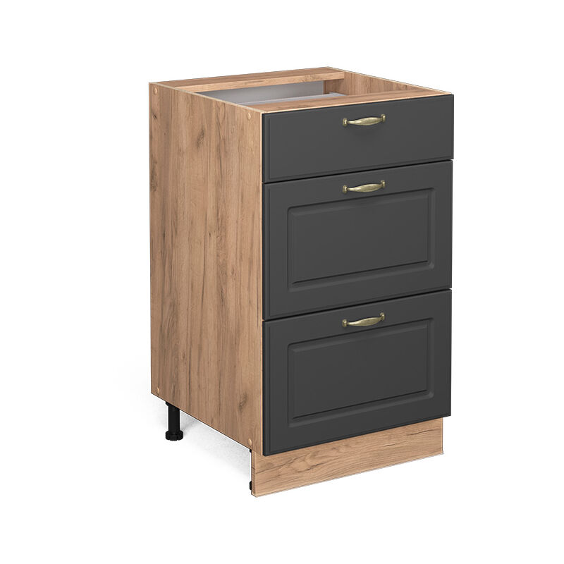 Vicco - Meuble cuisine Fame-Line, Anthracite-or, 50 cm sans plan de travail