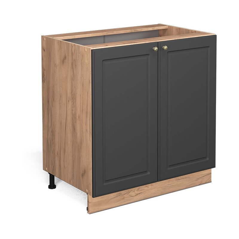 Meuble bas de cuisine Fame-Line, Anthracite-or, 80cm avec étagère, sans PT, Vicco