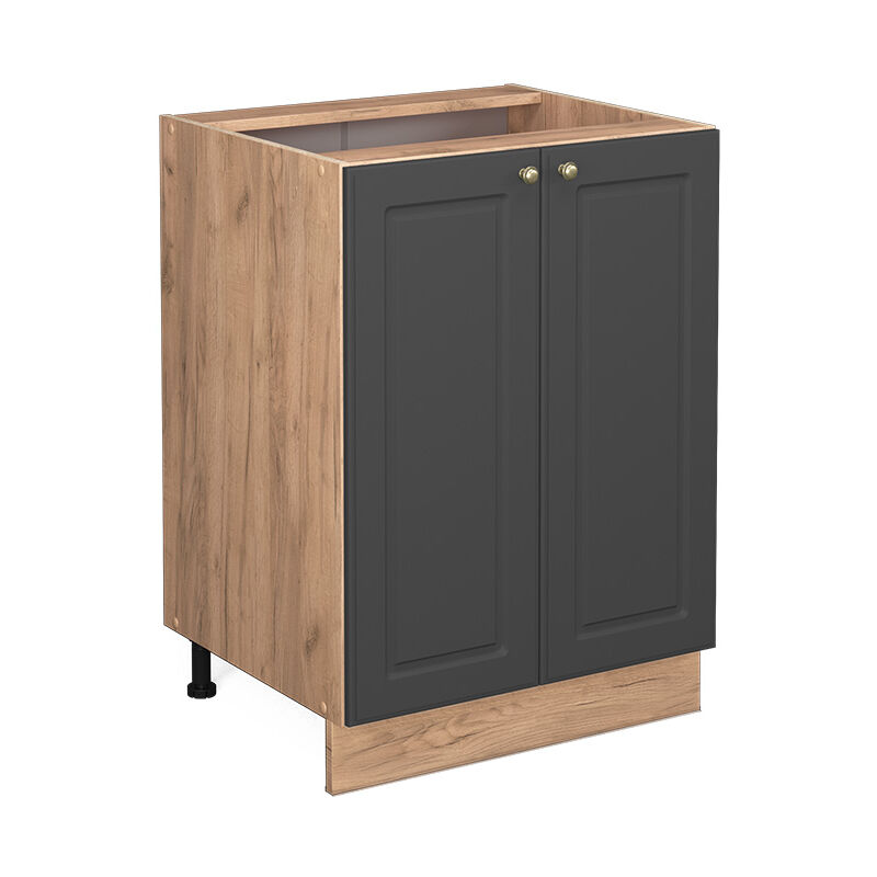 Meuble bas de cuisine Fame-Line, Anthracite-or, 60 cm sans plan de travail, Vicco