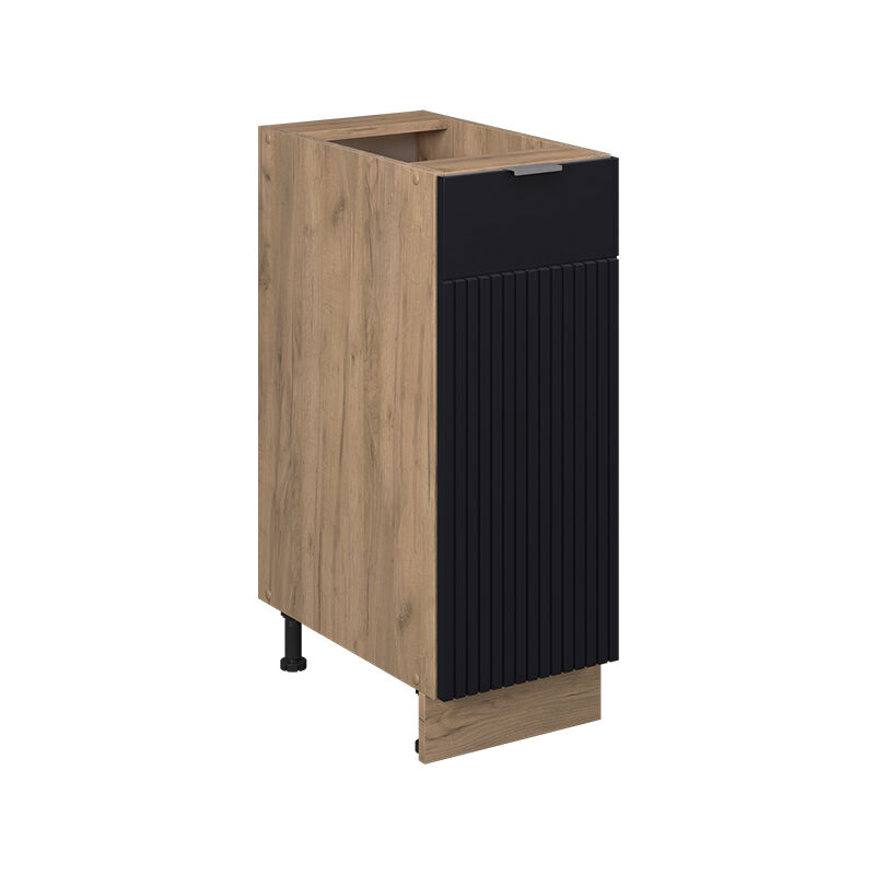 Apothekerschrank Fame-line, Schwarz Gestreift, 30 Cm Ohne Arbeitsplatte, Vicco