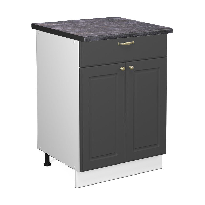Küchenunterschrank Fame-line, Anthrazit-gold, 60 Cm Mit Schublade, Ap Anthrazit Vicco