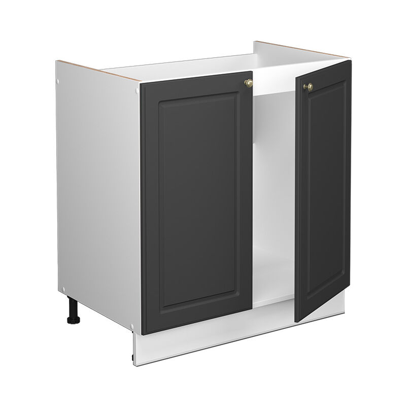 Vicco - Spülenunterschrank Fame-line, Anthrazit-gold, 80 Cm , Ap Eiche