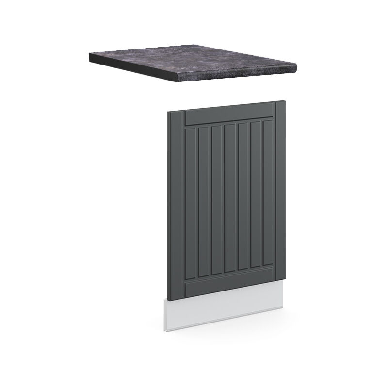 Frontblende Fame-line, Anthrazit Landhaus, 45 Cm , Ap Anthrazit, Vicco