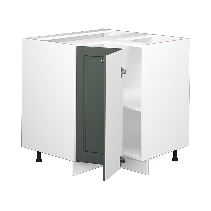 Vicco - Eckunterschrank Fame-line, Grün-gold Landhaus, 80.5 Cm, Ap Marmor