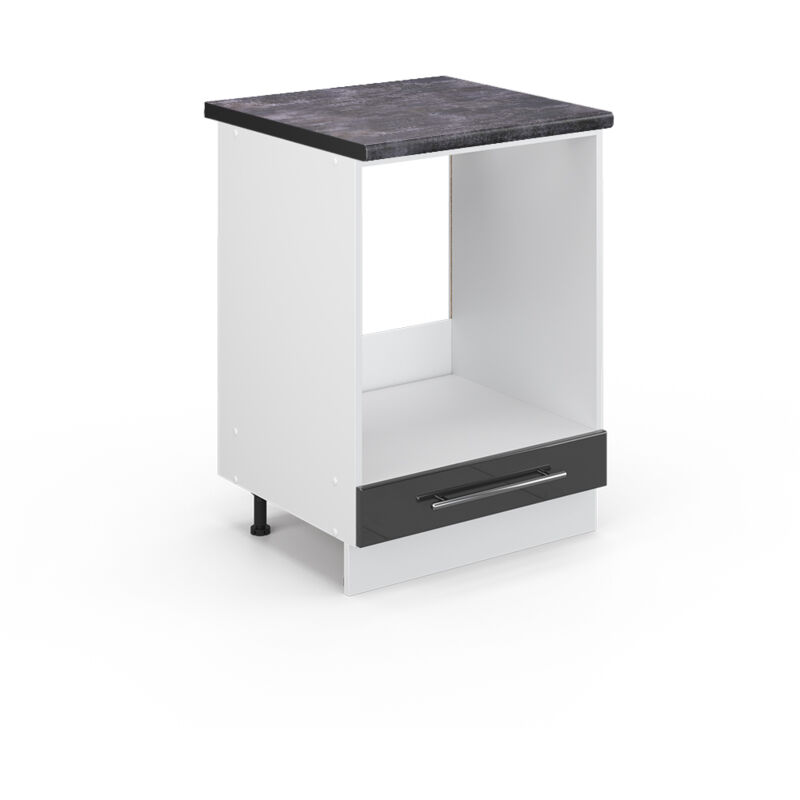 Vicco - Herdumbauschrank Fame-line, Anthrazit Hochglanz, 60 Cm , Ap Anthrazit