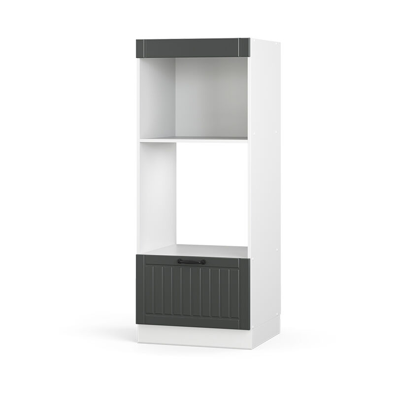 Vicco - Mikrowellenschrank Fame-line, Anthrazit Landhaus, 60 Cm Offen