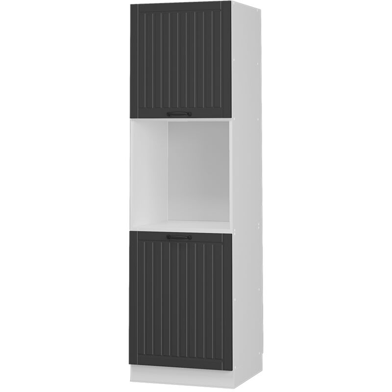Vicco - Herdumbauschrank Fame-line, Anthrazit Landhaus, 60 Cm Offen