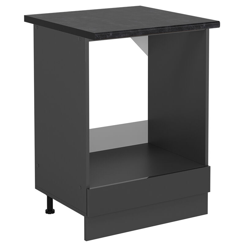 Vicco - Herdumbauschrank R-line, Anthrazit Hochglanz, 60 Cm , Ap Anthrazit