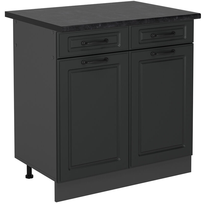 Vicco - Küchenunterschrank R-line, Anthrazit Landhaus, 80 Cm , Ap Anthrazit