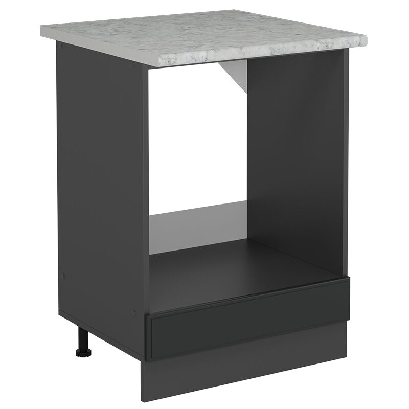 Herdumbauschrank R-line, Anthrazit Landhaus, 60 Cm Ap Marmor, Vicco