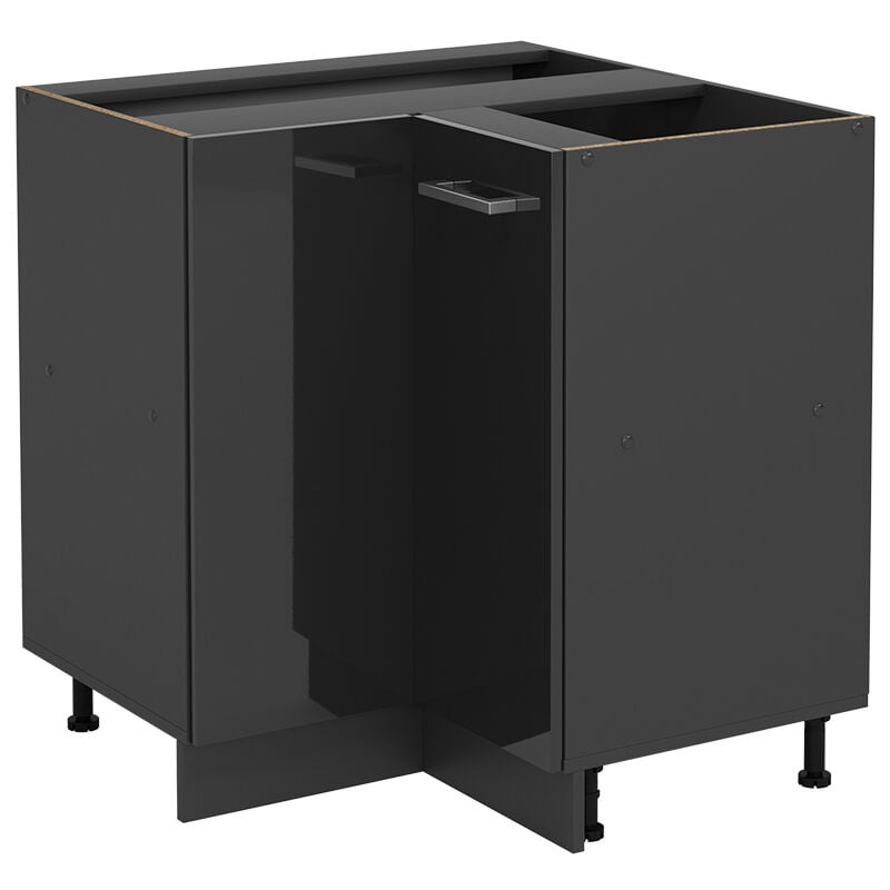 Vicco - Meuble d'angle R-Line, Anthracite Haute brillance, 75.6cm sans pt