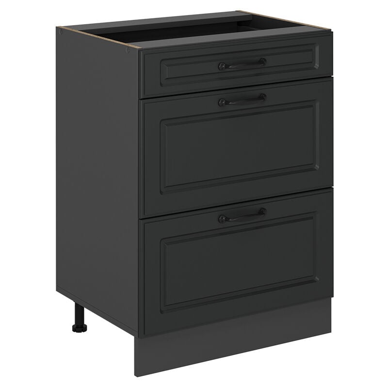 Vicco - Meuble cuisine R-Line, Anthracite campagne, 60cm avec tiroirs, sans pt