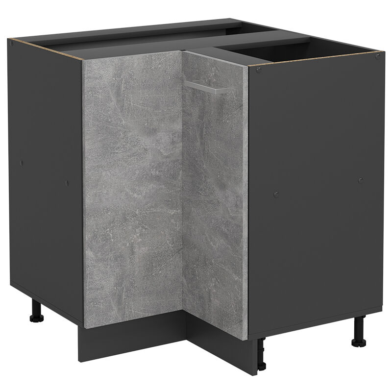 Vicco - Eckunterschrank R-line, Beton, 75.6 Cm Ohne Arbeitsplatte