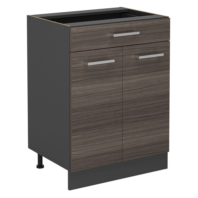 Küchenunterschrank R-line, Edelgrau, 60 Cm Mit Schublade, Ohne Arbeitsplatte Vicco