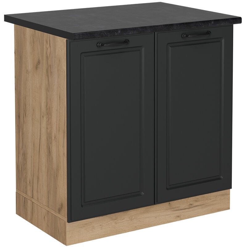 Meuble bas sous-évier R-Line, Anthracite campagne, 80cm, pt Anthracite Vicco