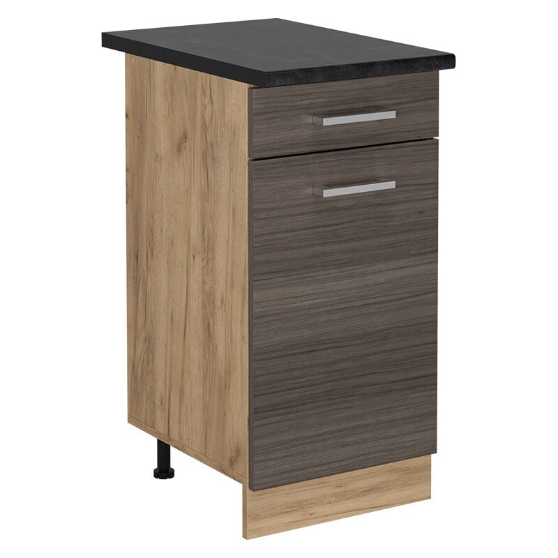 Meuble cuisine R-Line, Gris noble, 40cm, PT Anthracite, Vicco