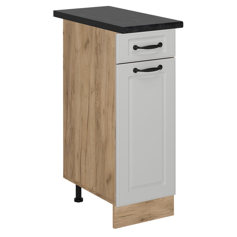 Meuble cuisine R-Line, Blanc campagne, 30cm, pt Anthracite Vicco