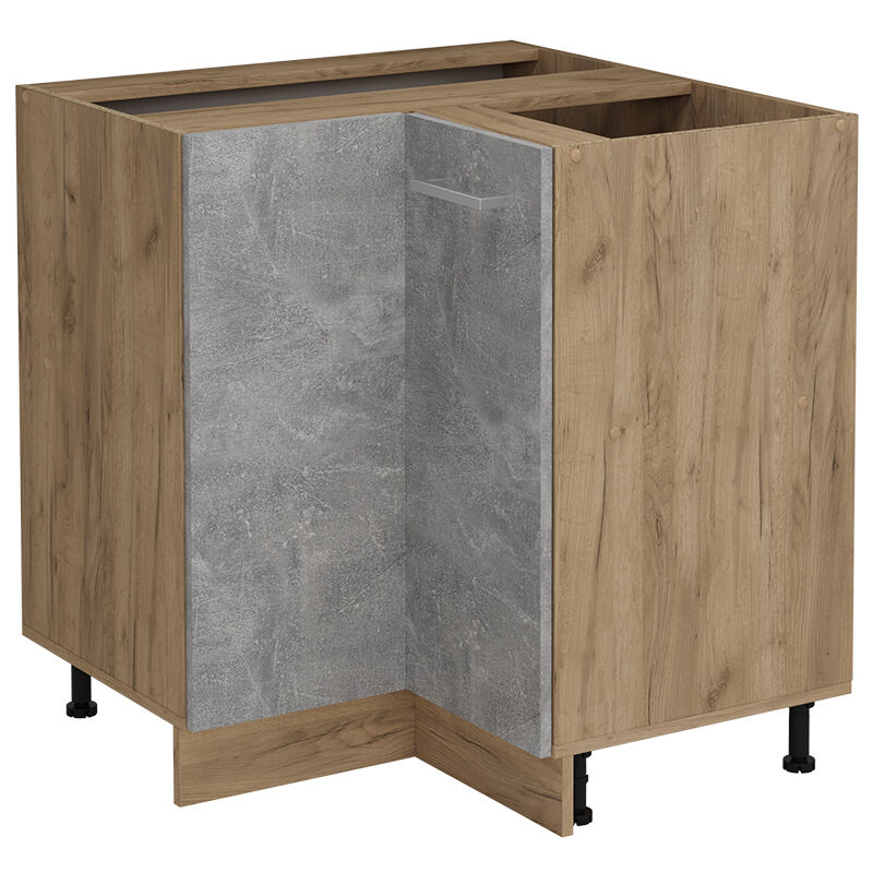 Vicco - Eckunterschrank R-line, Beton, 75.6 Cm Ohne Arbeitsplatte