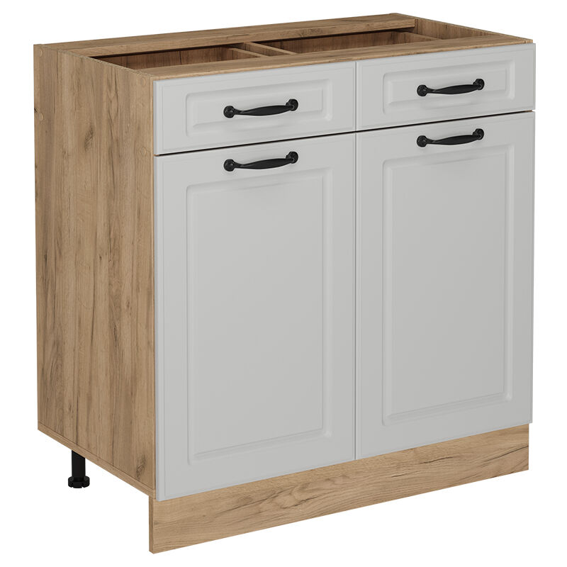 Vicco - Küchenunterschrank R-line, Weiß Landhaus, 80 Cm Ohne Arbeitsplatte