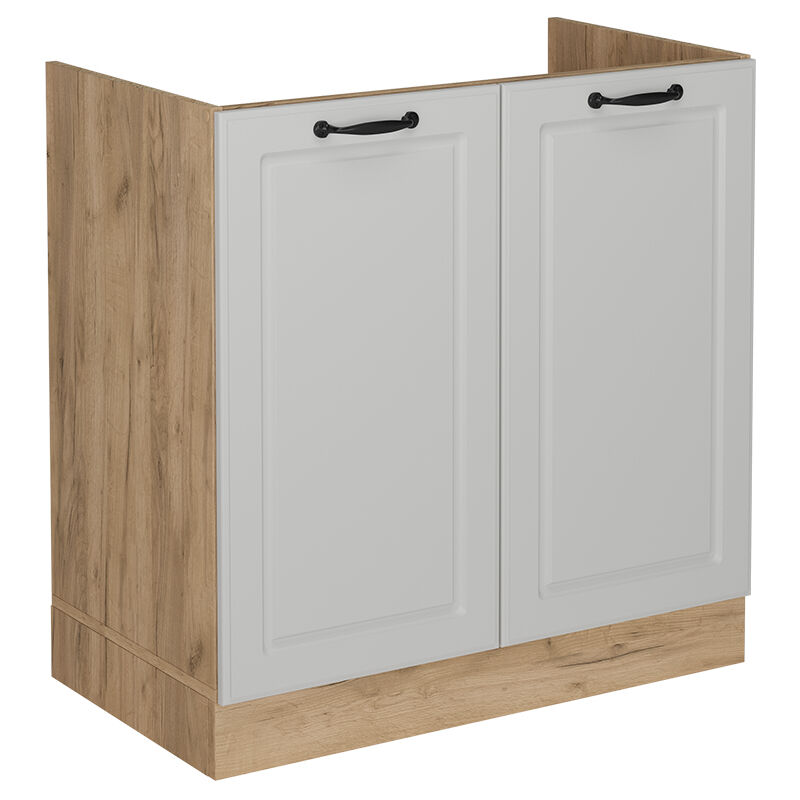 Meuble bas sous-évier R-Line, Blanc campagne, 80cm sans pt Vicco