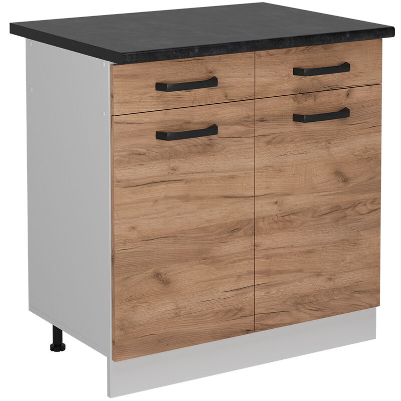 Meuble cuisine R-Line, Chêne de force doré, 80cm pt Anthracite Vicco