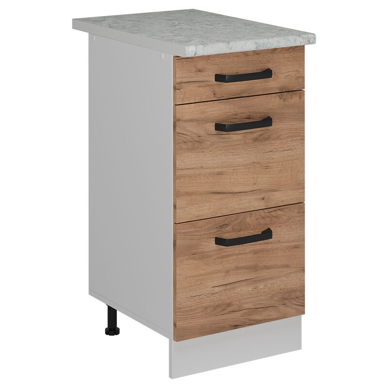 Vicco - Schubladenschrank R-line, Goldkraft Eiche, 40 Cm Ap Marmor