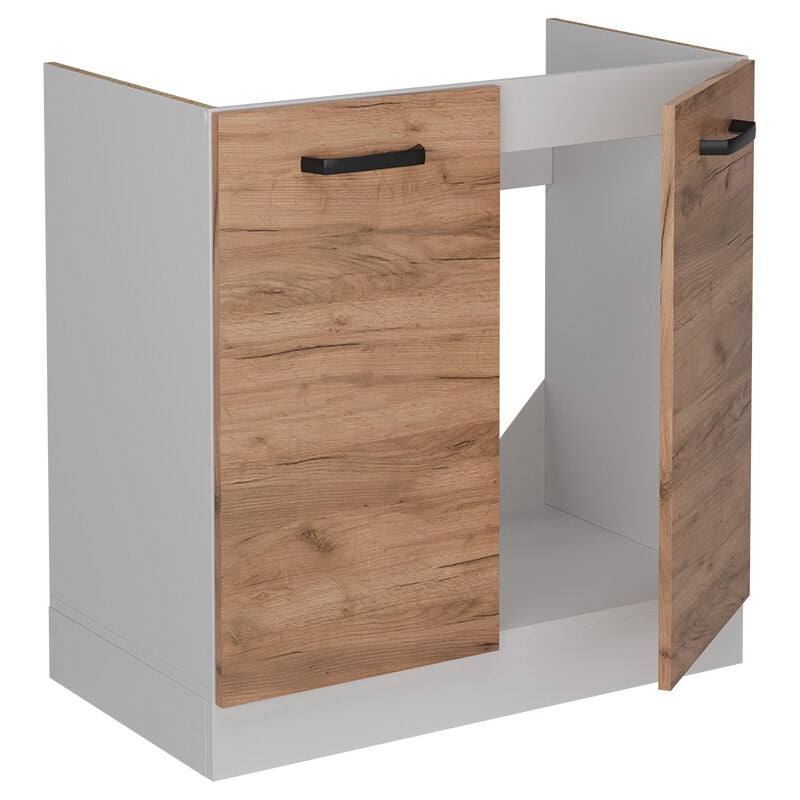 Meuble bas sous-évier R-Line, Chêne de force doré, 80cm sans pt Vicco