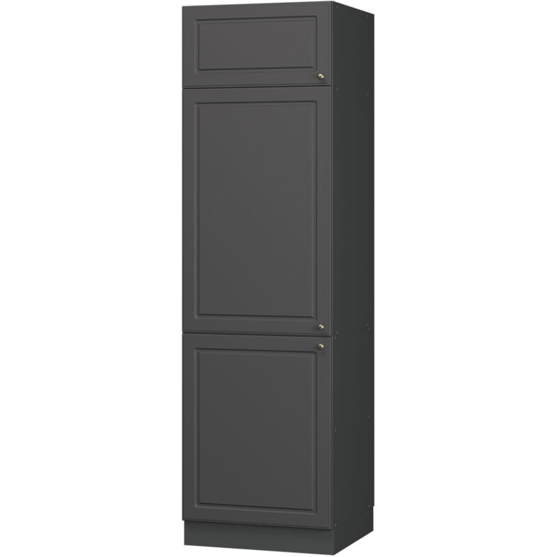 Kühlumbauschrank Fame-line, Anthrazit-gold Landhaus, 60 Cm, Vicco