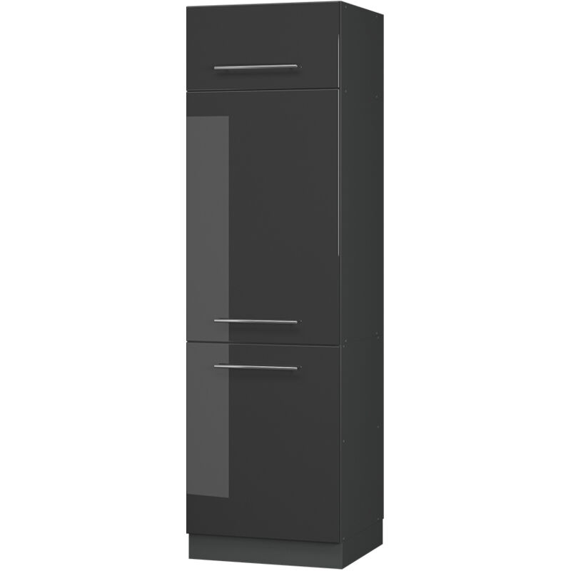 Kühlumbauschrank Fame-line, Anthrazit Hochglanz, 60 Cm, Vicco