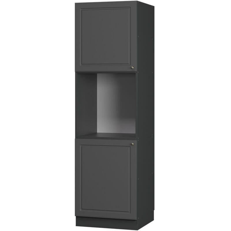 Herdumbauschrank Fame-line, Anthrazit-gold Landhaus, 60 Cm Offen, Vicco