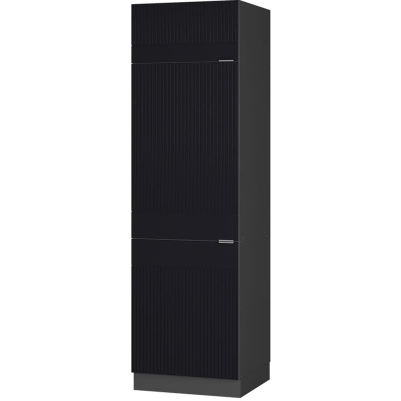 Vicco - Armoire pour frigo Fame-Line, Noir rayé, 60 cm
