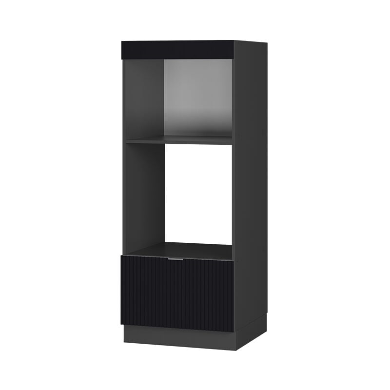 Vicco - Armoire micro-ondes Fame-Line, Noir rayé, 60 cm ouvert