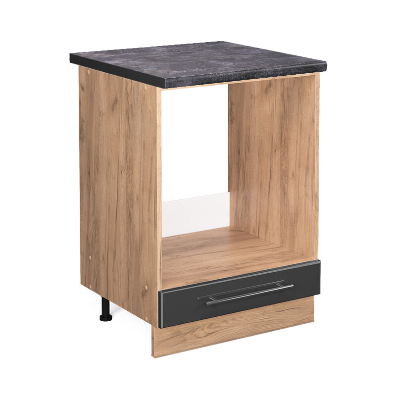 Vicco - Herdumbauschrank Fame-line, Anthrazit Hochglanz, 60 Cm , Ap Anthrazit