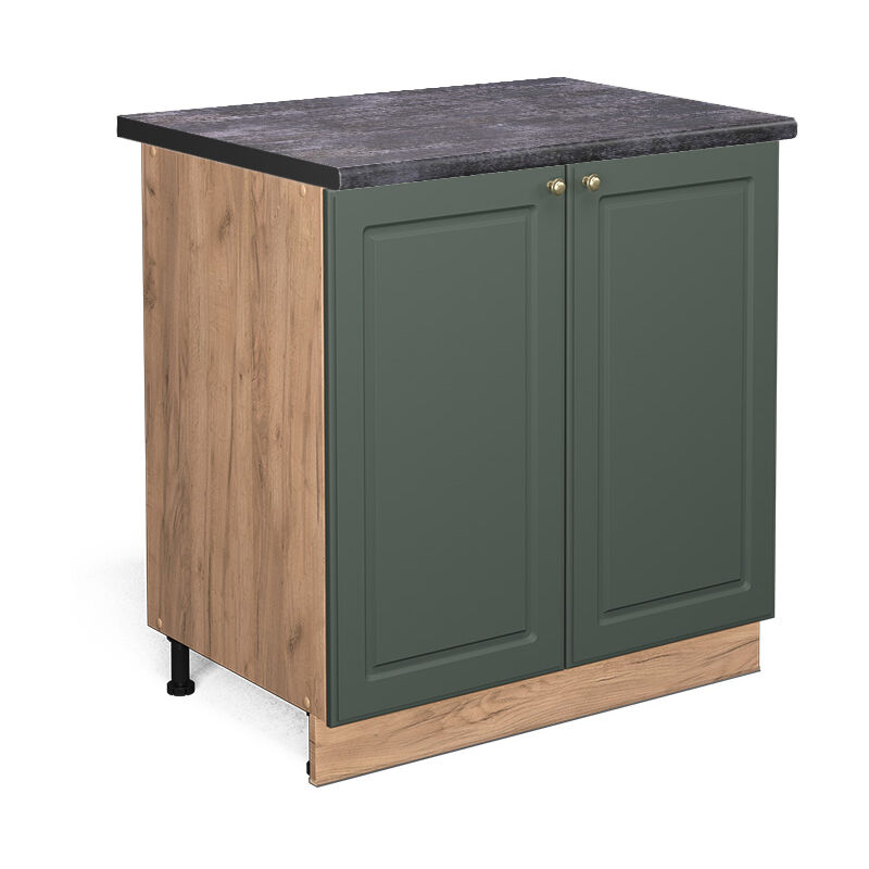Spülenunterschrank Fame-line, Grün-gold Landhaus, 80 Cm Mit Regal, Ap Anthrazit Vicco