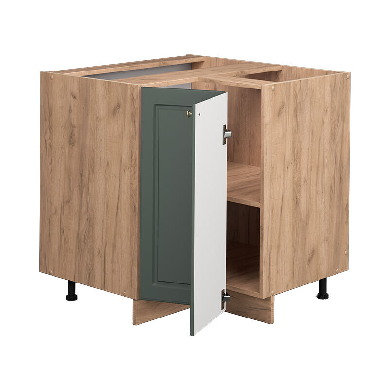 Vicco - Eckunterschrank Fame-line, Grün-gold Landhaus, 80.5 Cm, Ap Marmor