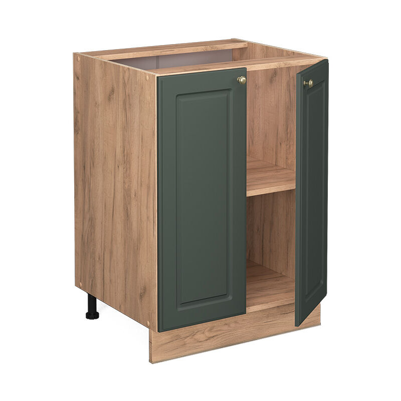 Vicco - Küchenunterschrank Fame-line, Grün-gold Landhaus, 60 Cm , Ap Anthrazit