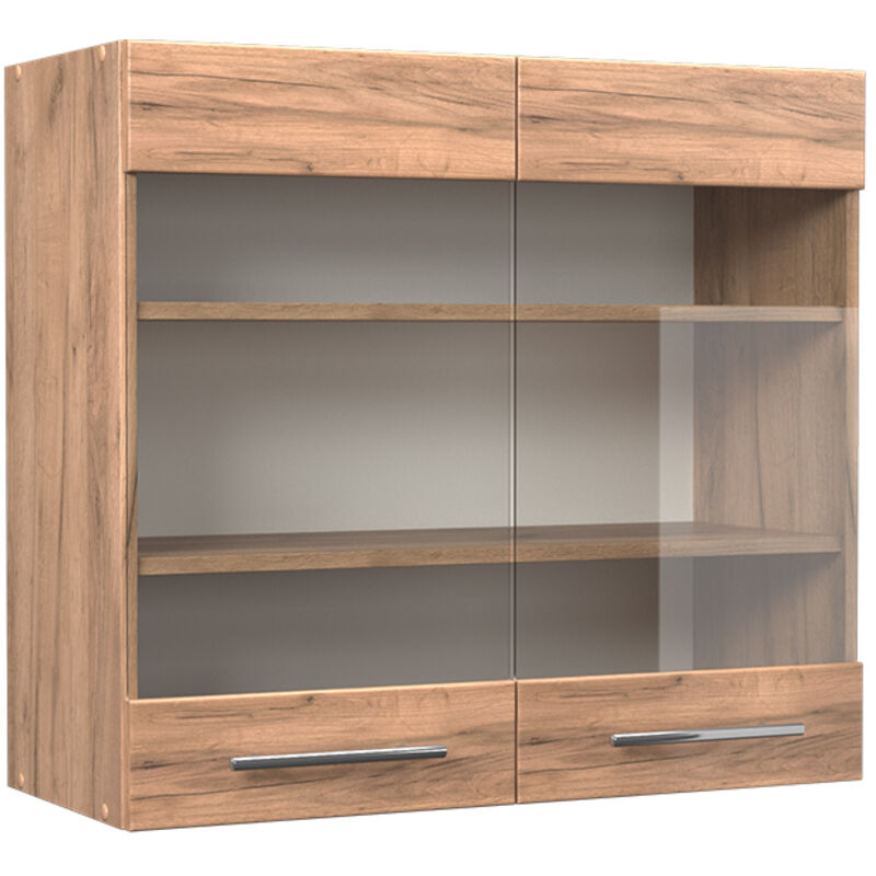 Küchenglasschrank Fame-line, Goldkraft Eiche, 80 Cm, Vicco