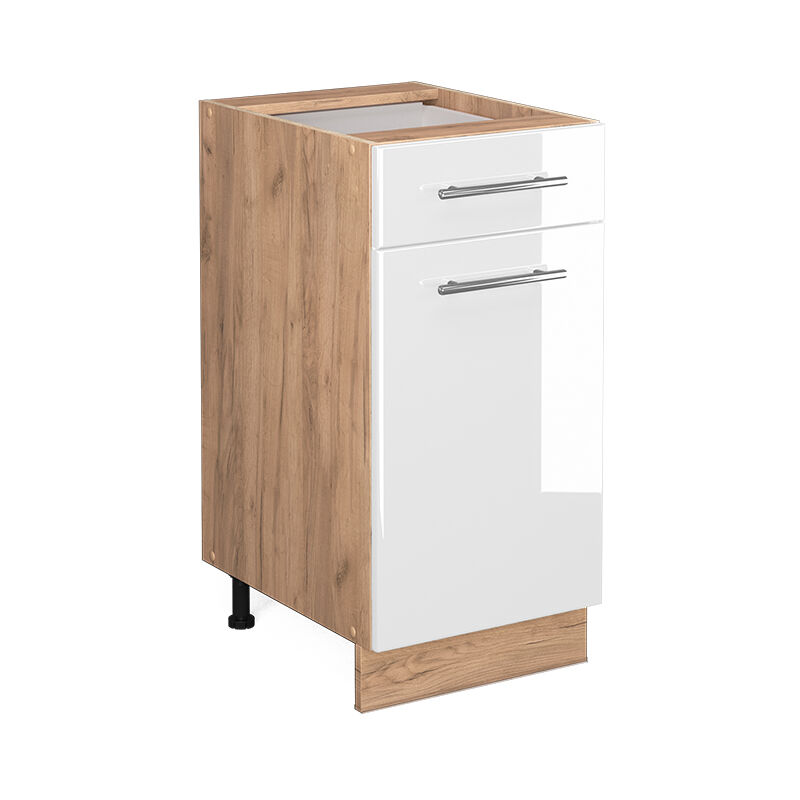 Vicco - Küchenunterschrank Fame-line, Weiß Hochglanz, 40 Cm Ohne Arbeitsplatte