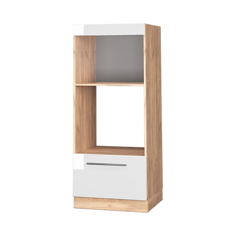 Vicco - Mikrowellenschrank Fame-line, Weiß Hochglanz, 60 Cm Offen