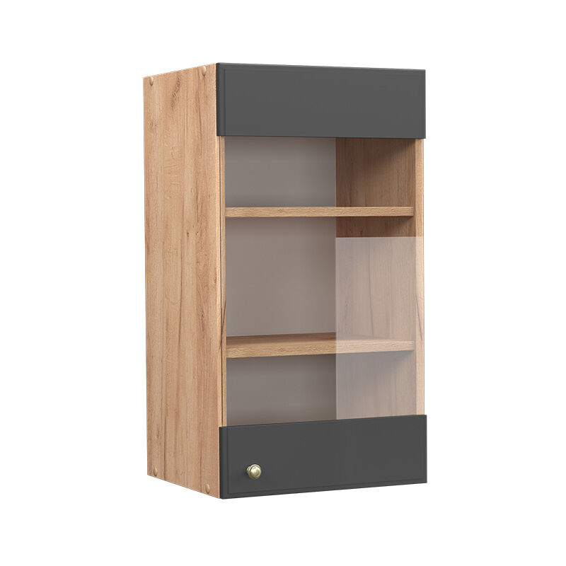 Vicco - Küchenglasschrank Fame-line, Anthrazit-gold, 40 Cm