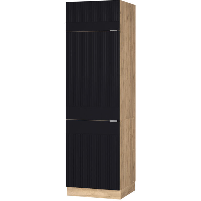 Vicco - Kühlumbauschrank Fame-line, Schwarz Gestreift, 60 Cm