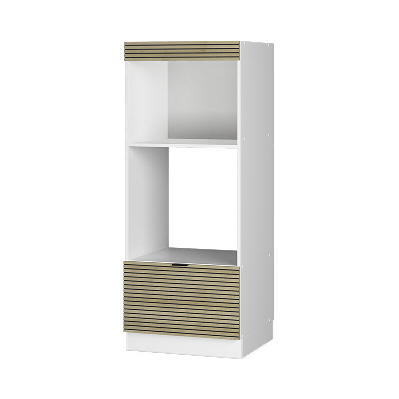 Vicco - Armoire micro-ondes Fame-Line, Panneau en chêne, 60cm ouvert