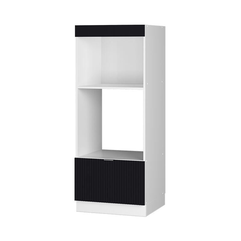 Vicco - Armoire micro-ondes Fame-Line, Noir rayé, 60 cm ouvert