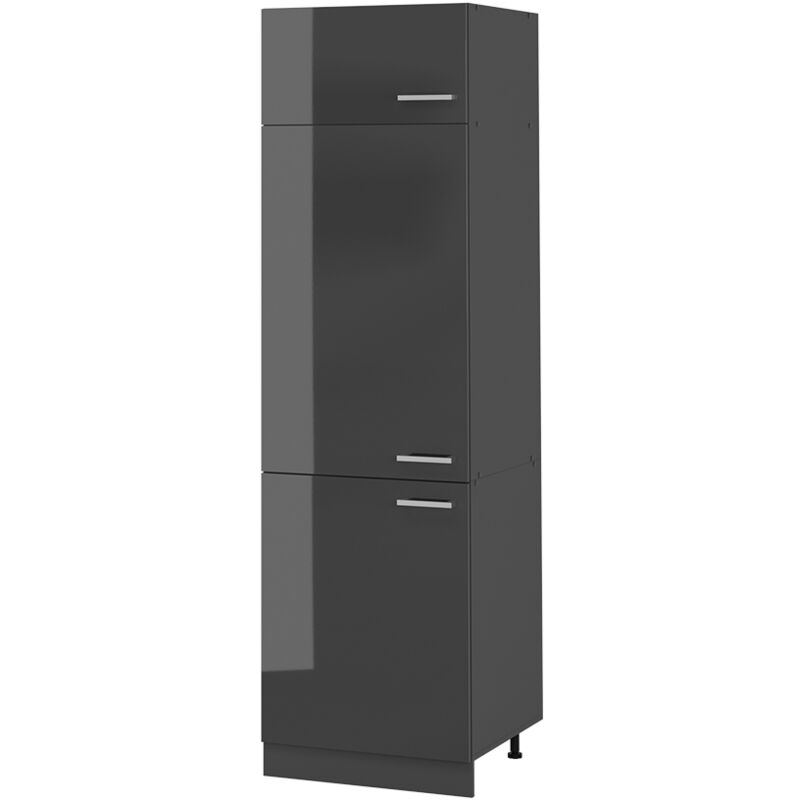 Vicco - Armoire pour frigo R-Line, Anthracite Haute brillance, 60cm
