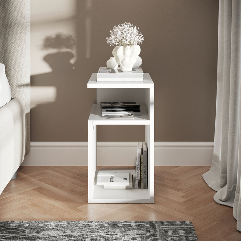 Table de chevet Elios, Blanc, 25x65.3cm, Vicco