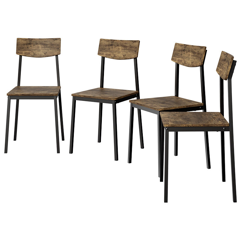 Chaise de salle à manger Fyrk, noir/chêne rustique, 44x41cm Lot de 4 Vicco