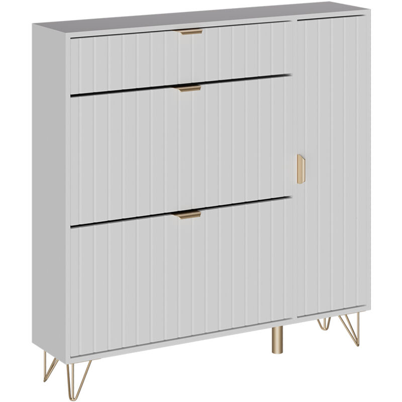 Vicco - Armoire à chaussures Helge, Blanc, 108x107.5cm